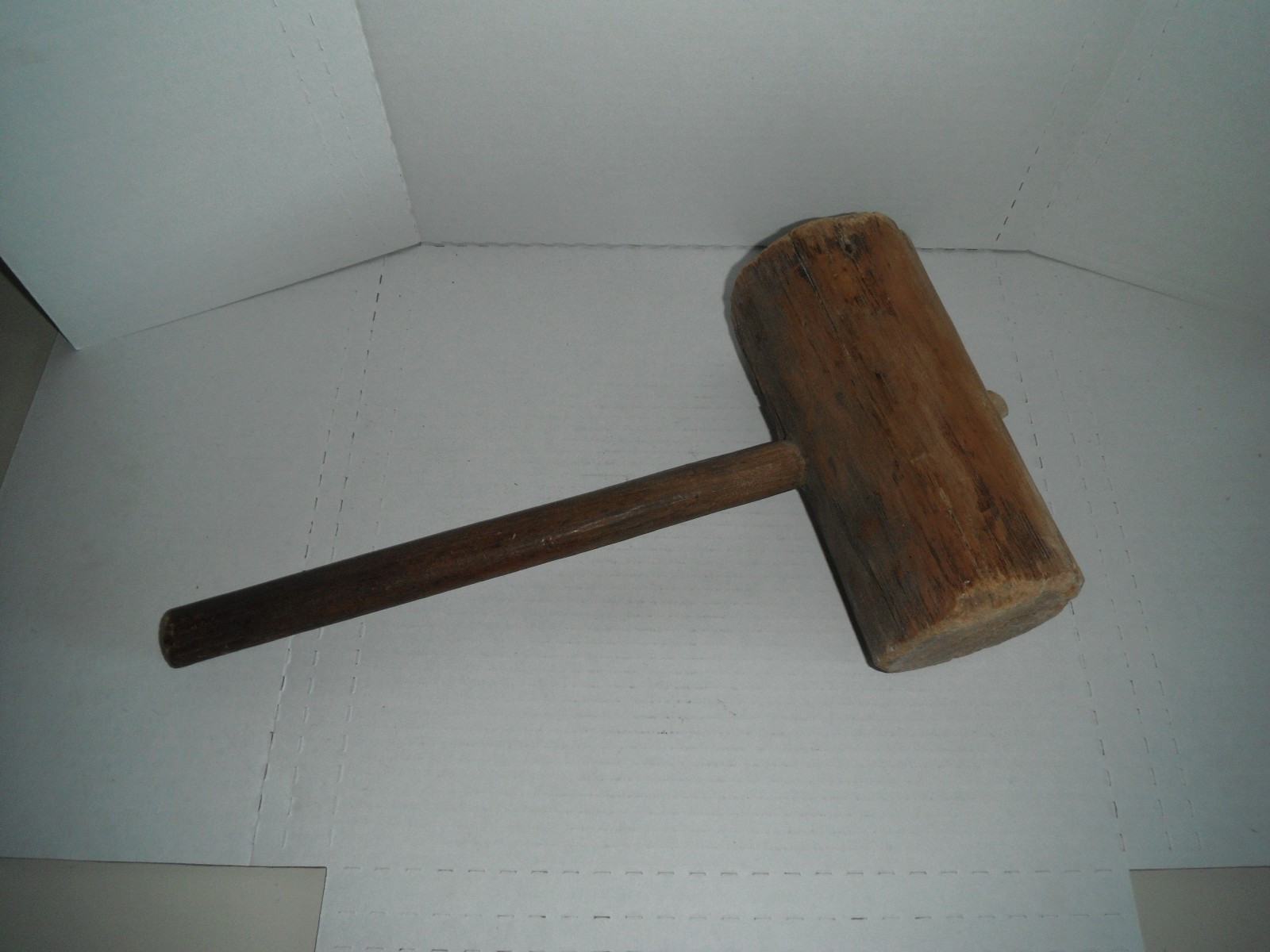 homemade antique wooden mallet rustic primitive 15"