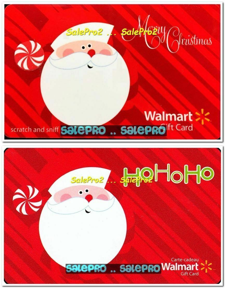 2x WALMART MERRY CHRISTMAS SANTA CLAUS HO HO HO RARE COLLECTIBLE GIFT CARD LOT