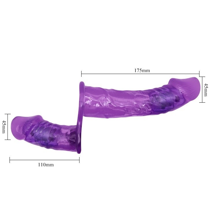 6.3 inch Vibrating Double Sided Strap-On Dildo Remote Double Ended Penetration