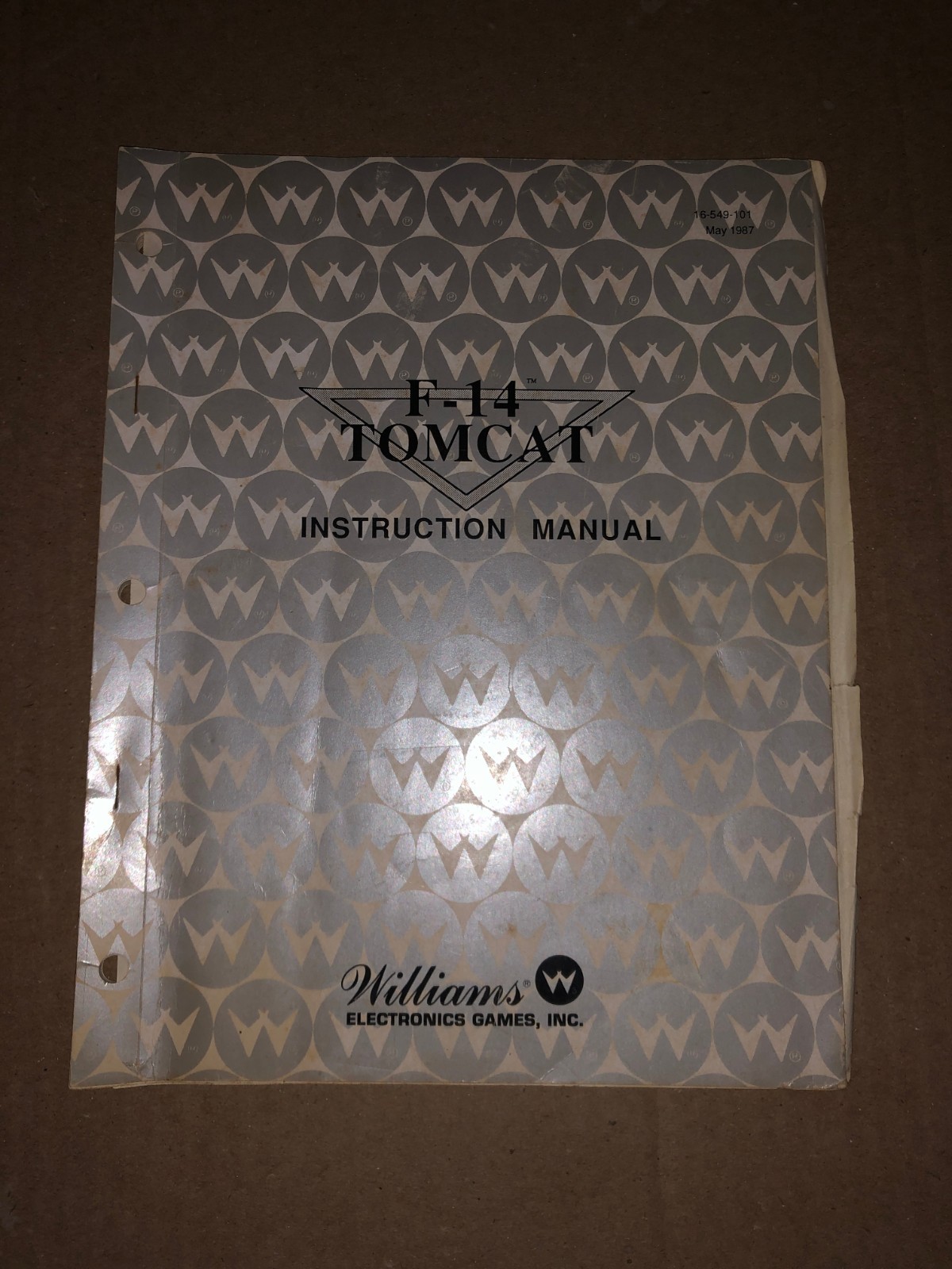 WILLIAMS PINBALL MANUAL F-14 TOMCAT ORIGINAL ARCADE PINBALL INSTRUCTION MANUAL