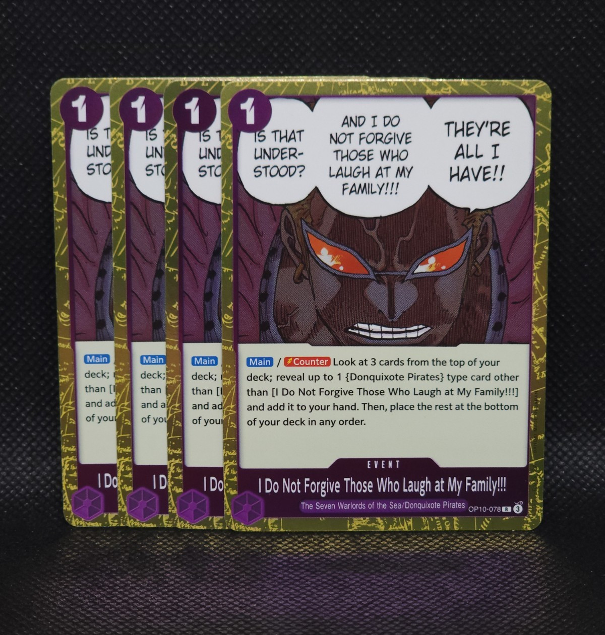 ONE PIECE TCG: I Do Not Forgive Those Who Laugh at My Family!!! OP10-078 Rare x4