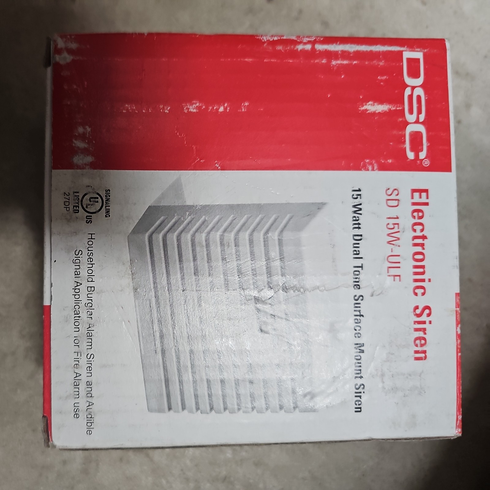 DSC SD 15W-ULF 15 Watt Dual Tone Surface Mount Household Burglar Alarm Siren#165