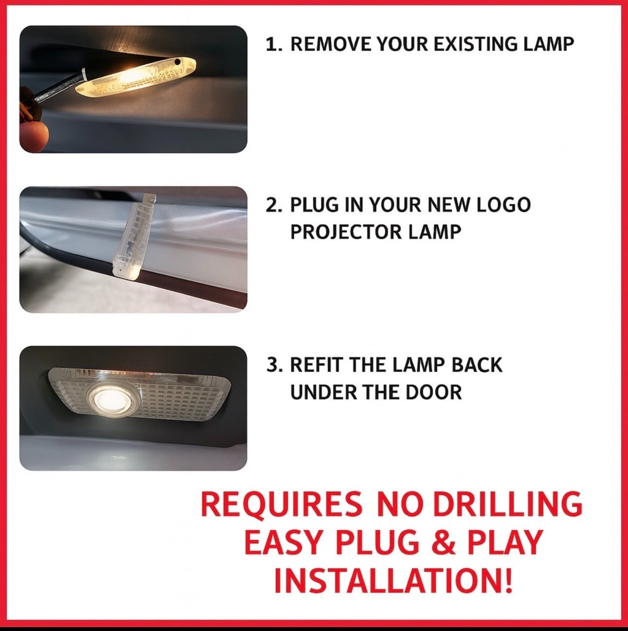 4X LED Car Ghost Puddle Shadow Door Lights For |MB| A B C E G GL ML S
