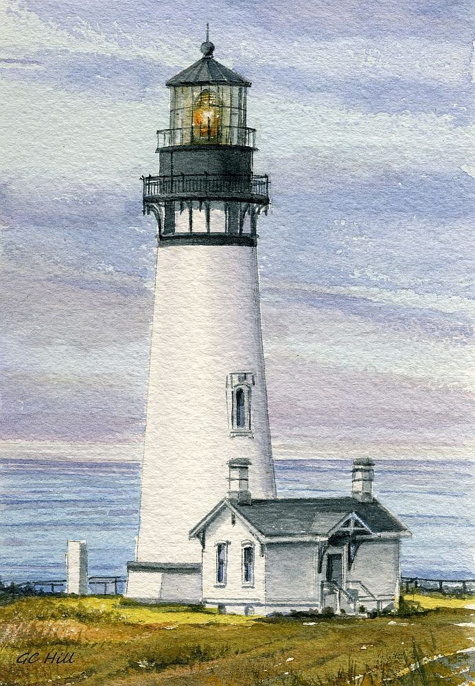 Yaquina Head Lighthouse Newport Oregon Watercolor Notecards