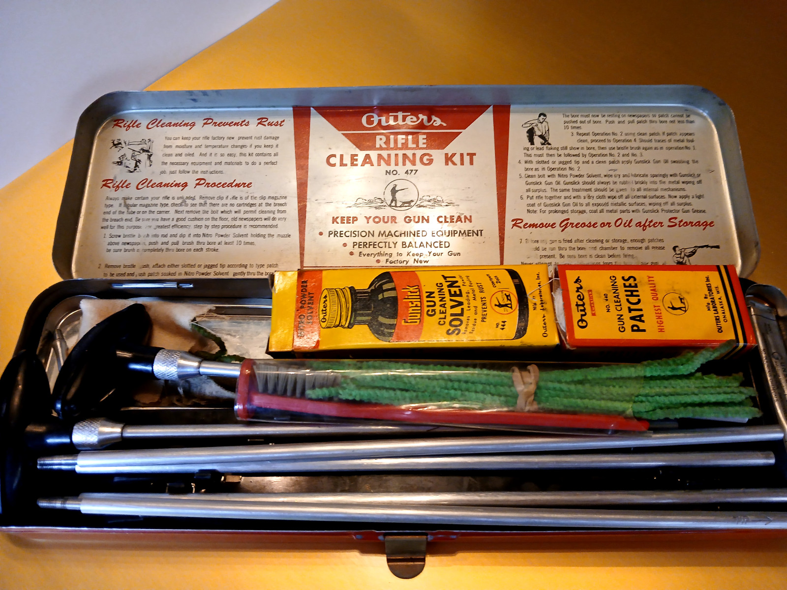Vintage Outers .22 Rifle Cleaning Kit - Original Box, Gun Care Collectible