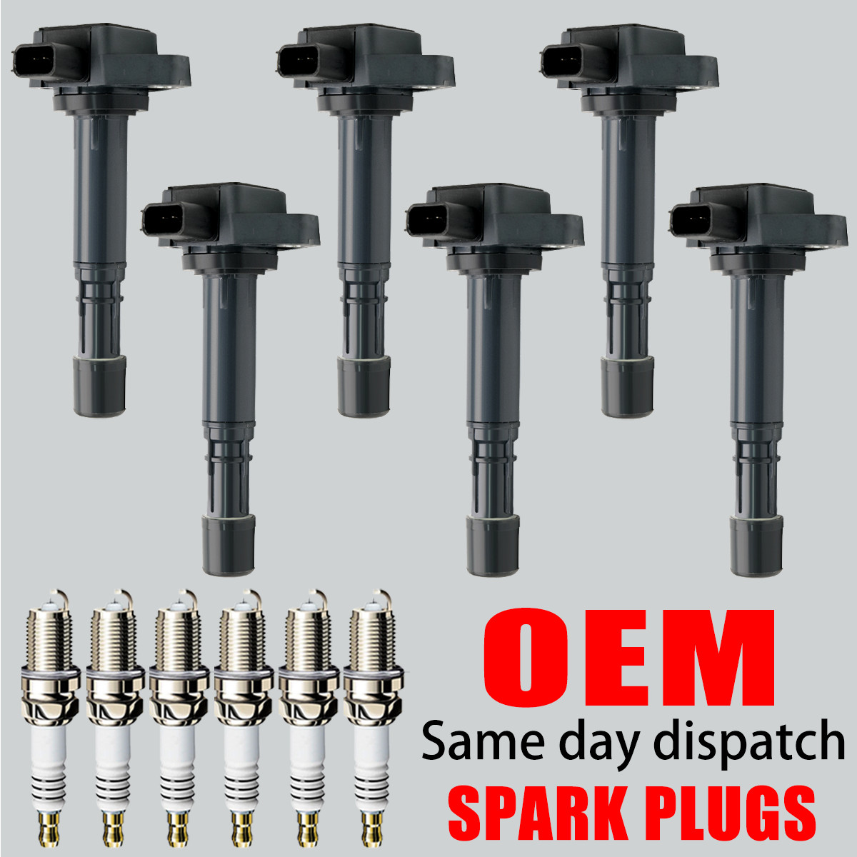 6X OEM Ignition Coil & 6X Iridium Spark Plugs For Honda Civic Pilot Acura UF400
