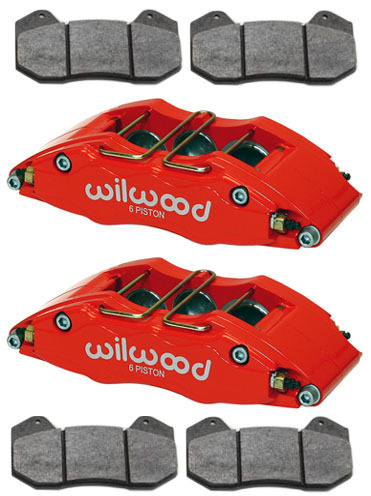 NEW WILWOOD DYNAPRO 6 BRAKE CALIPERS & PADS,RACING,0.81,5",LEFT & RIGHT,RED