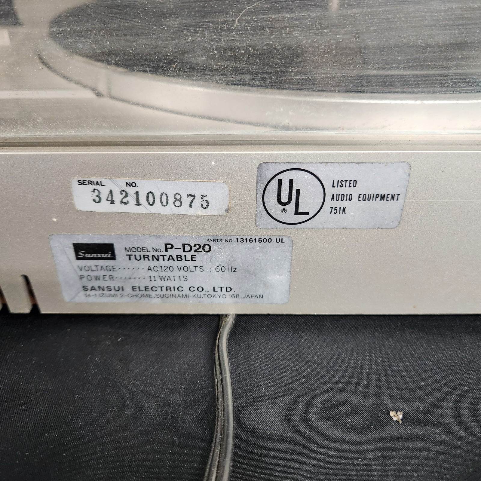 Sansui P-D20 Turntable Record Player- Works!