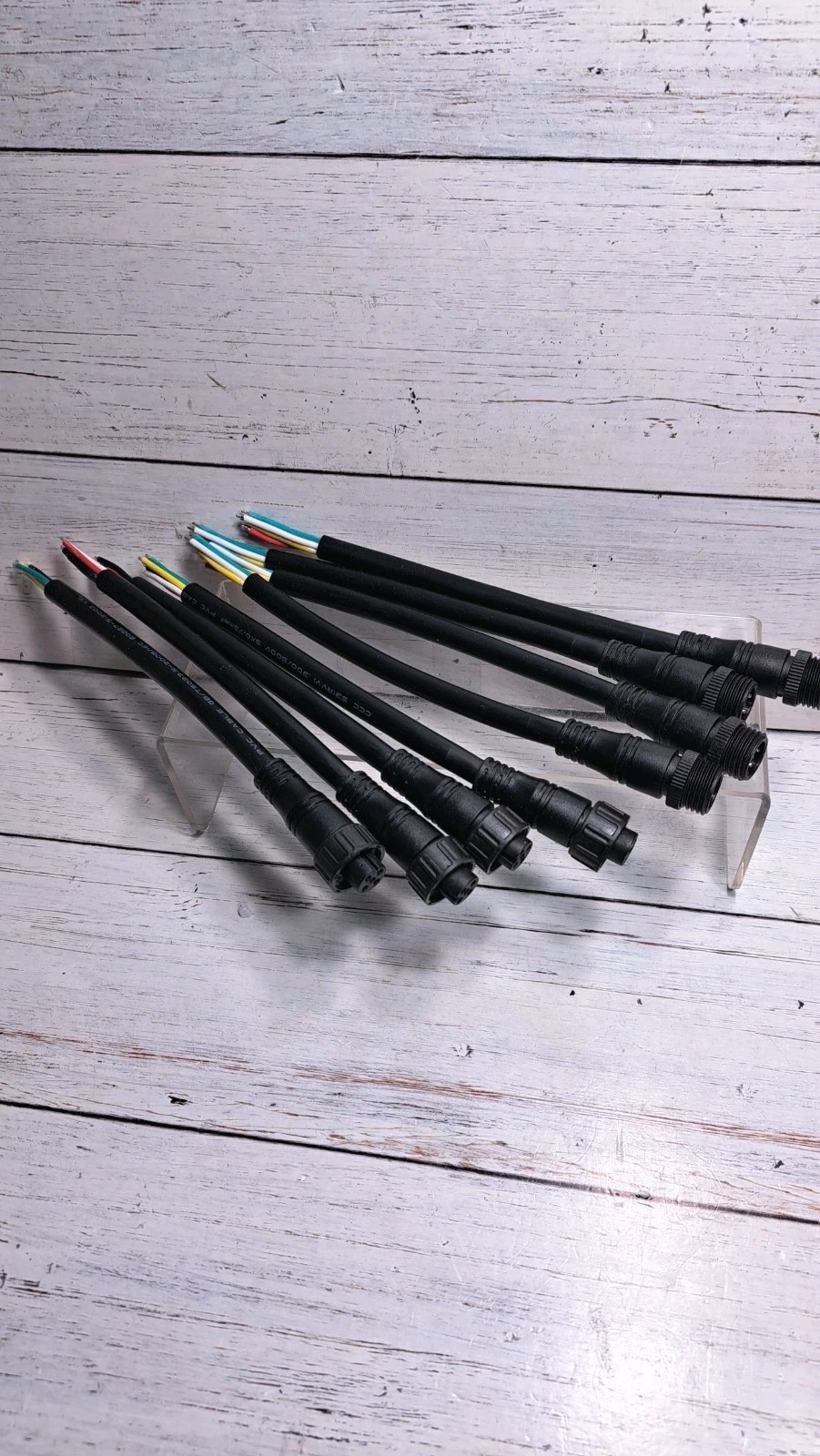 4 Set Waterproof Electrical Connector, 5 Pin 7.9 In/20 cm Cable with 18AWG IP67