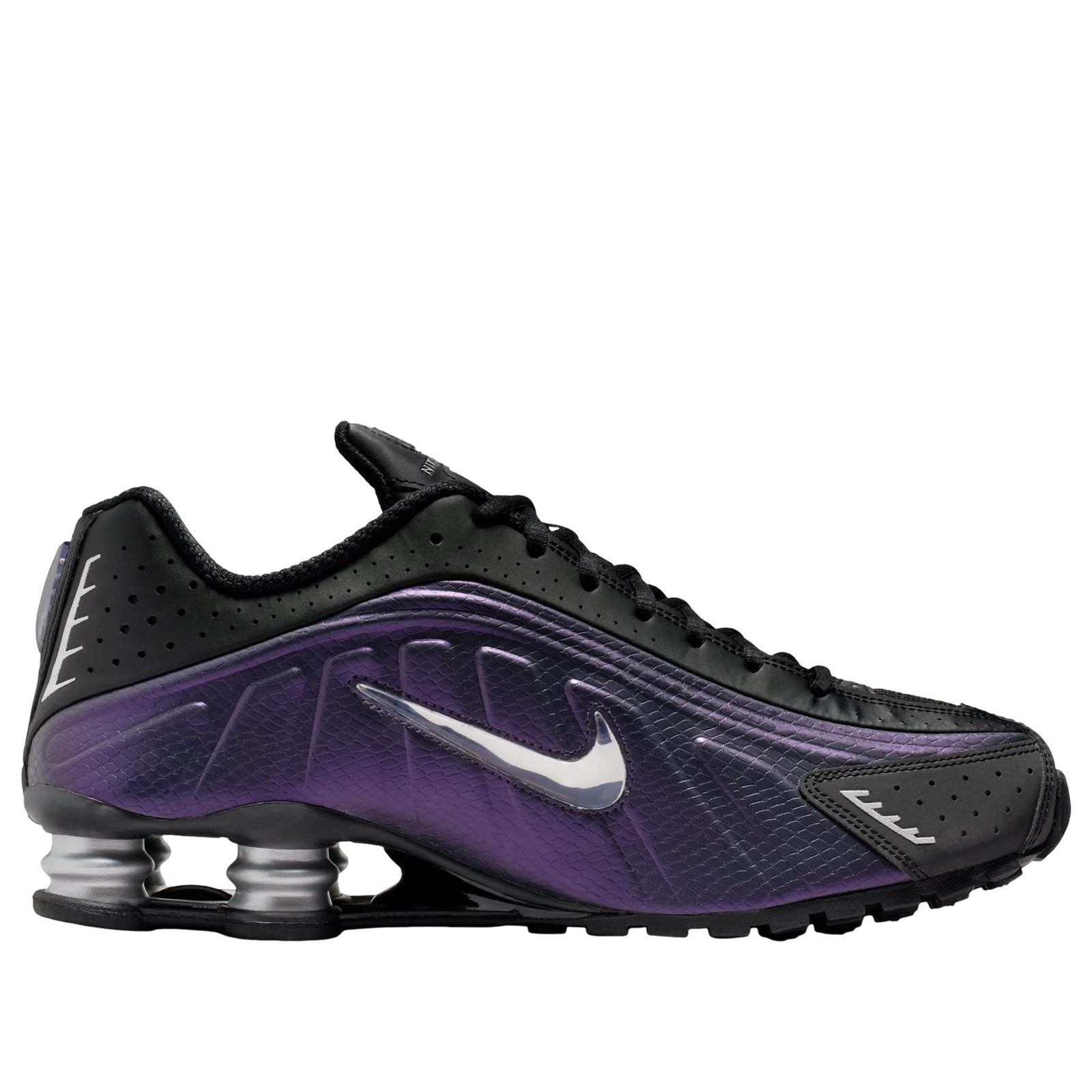 Nike Shox R4 Black Metallic Silver Purple Dynasty Men's IO4546-002 New