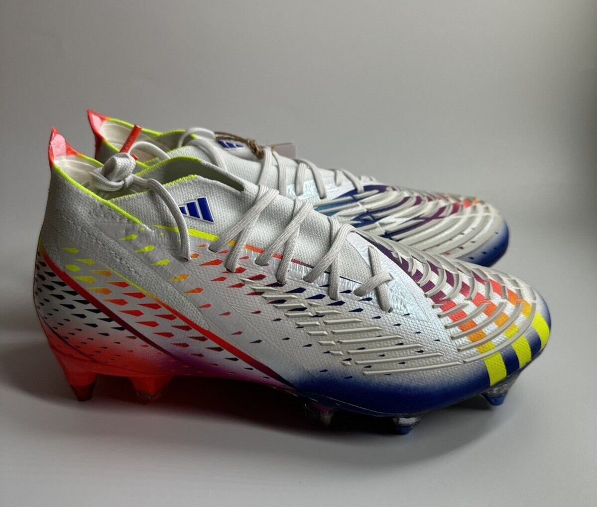 adidas Men’s 5/Women’s 6 PREDATOR EDGE.1 SG Soccer Cleats White Multi GW1021 NEW