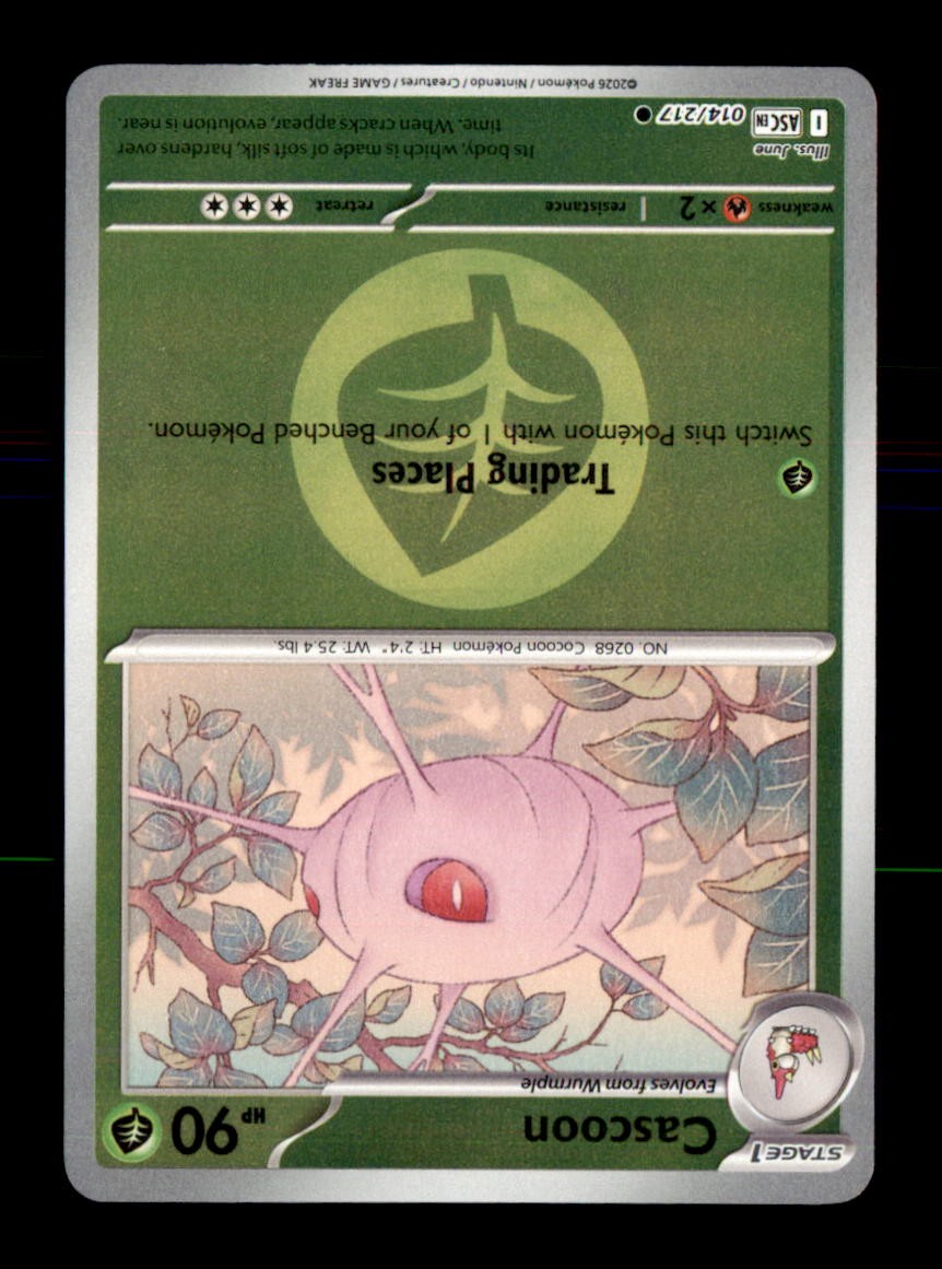 Cascoon (Energy Symbol Pattern) 014/217 Ascended Heroes Pokemon Reverse Holo NM