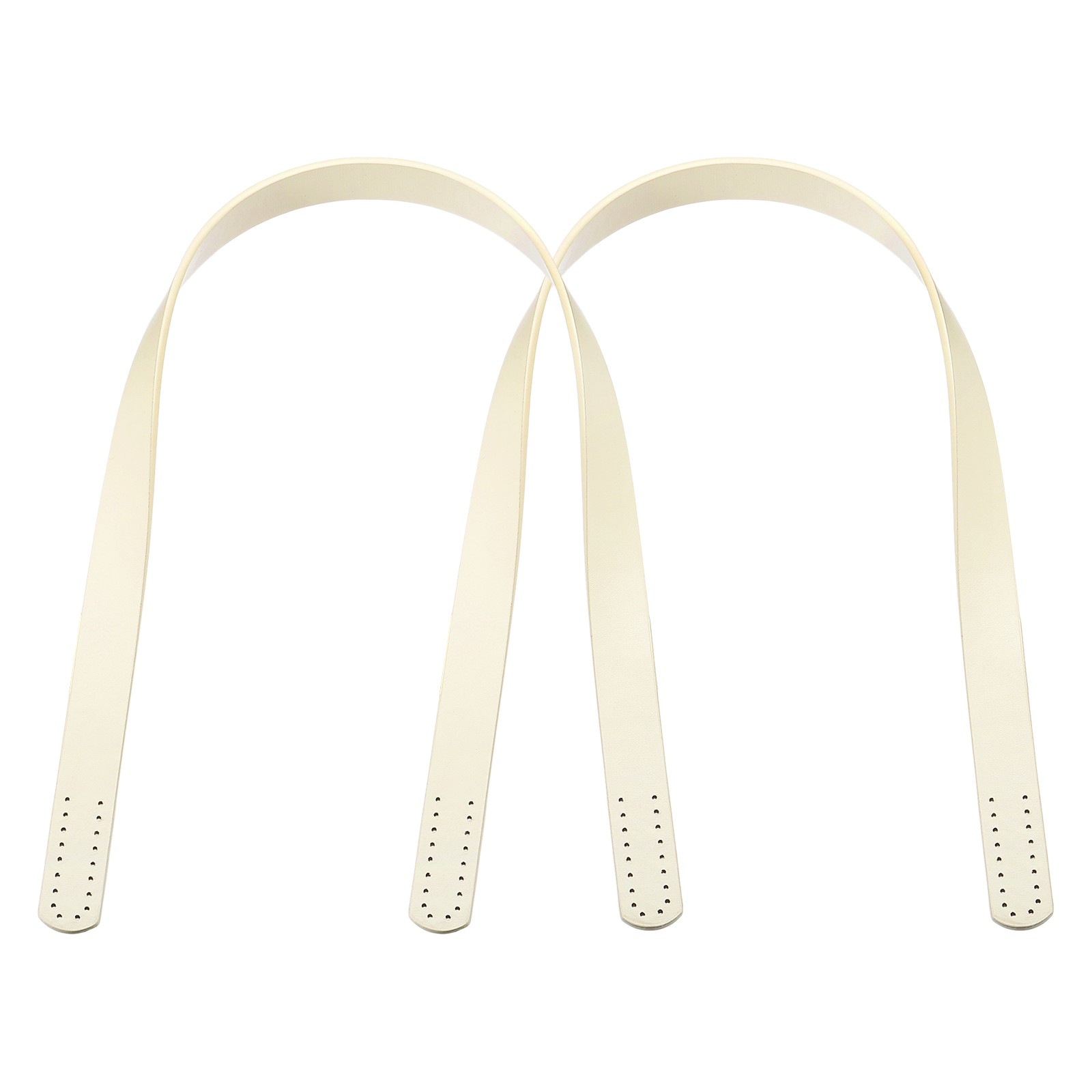 Leather Bag Handle, 2Pcs 23.6" l 1/16" W Leather Purse Strap, Beige