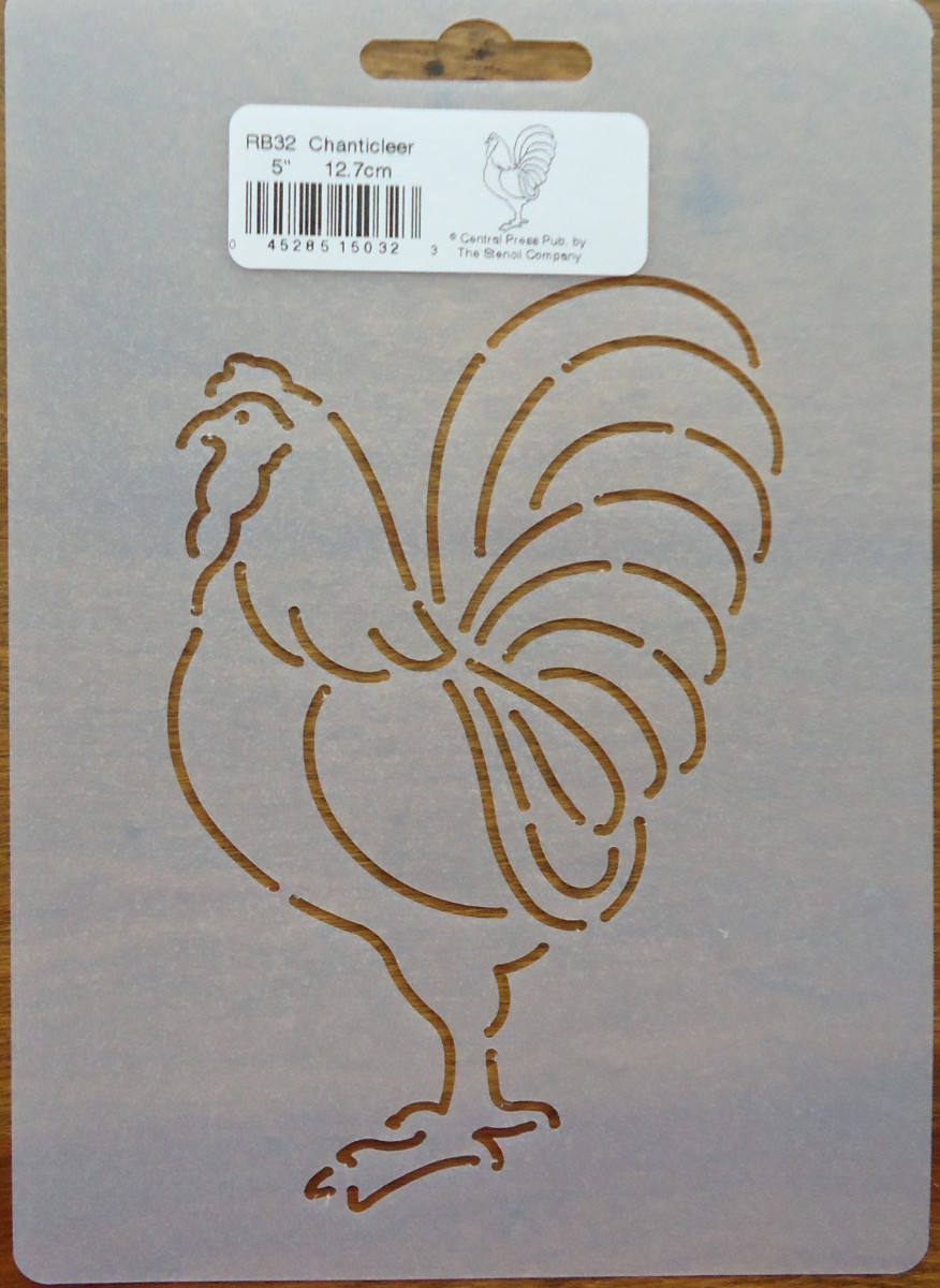 Stencil Quilting  RB32 Chanticleer quilt crafts embroidery QC 5" 12.7cm rooster