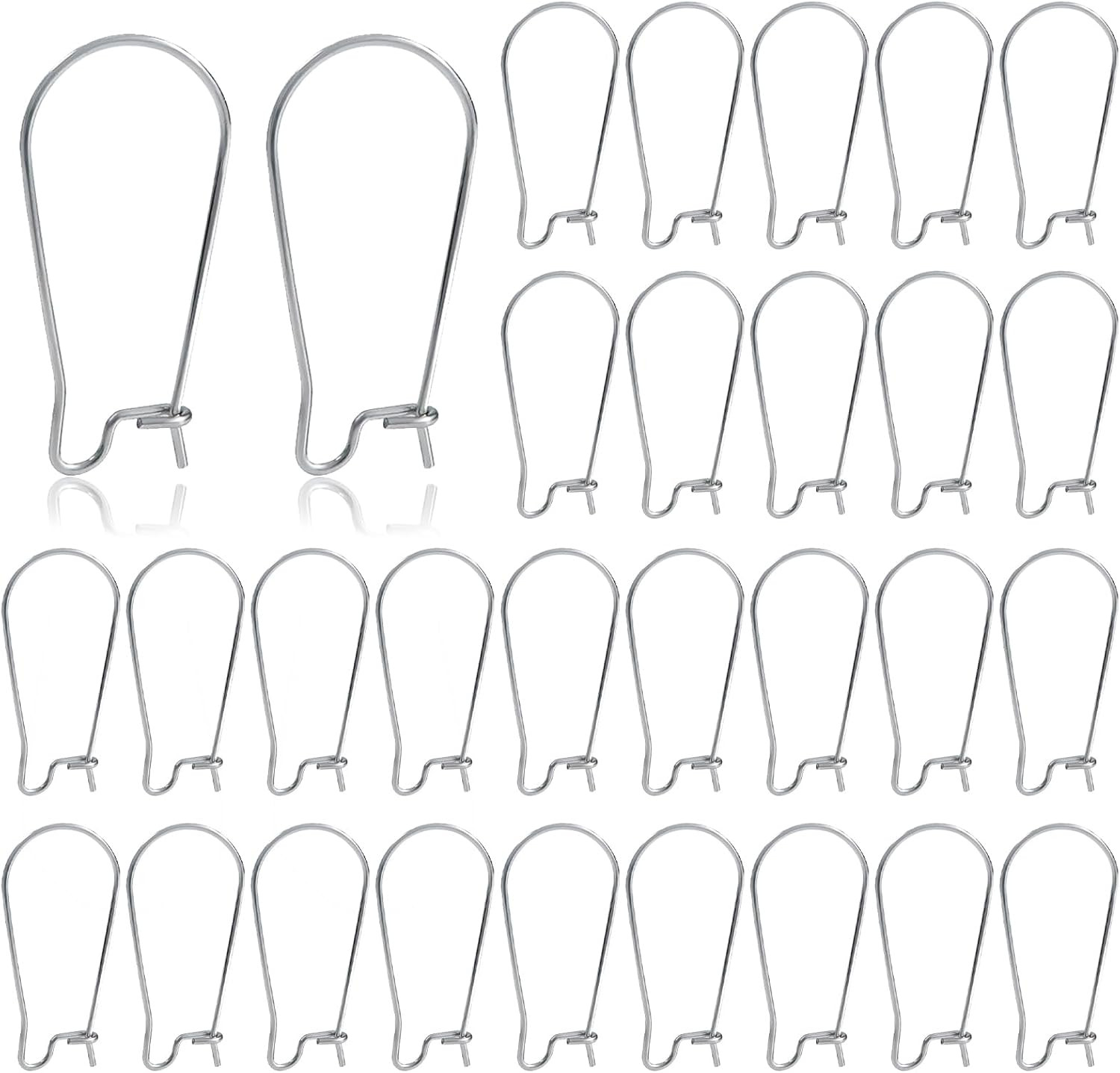 TOAOB 100Pcs Earring Hooks Stainless Steel Kidney Ear Wires Interchangeable