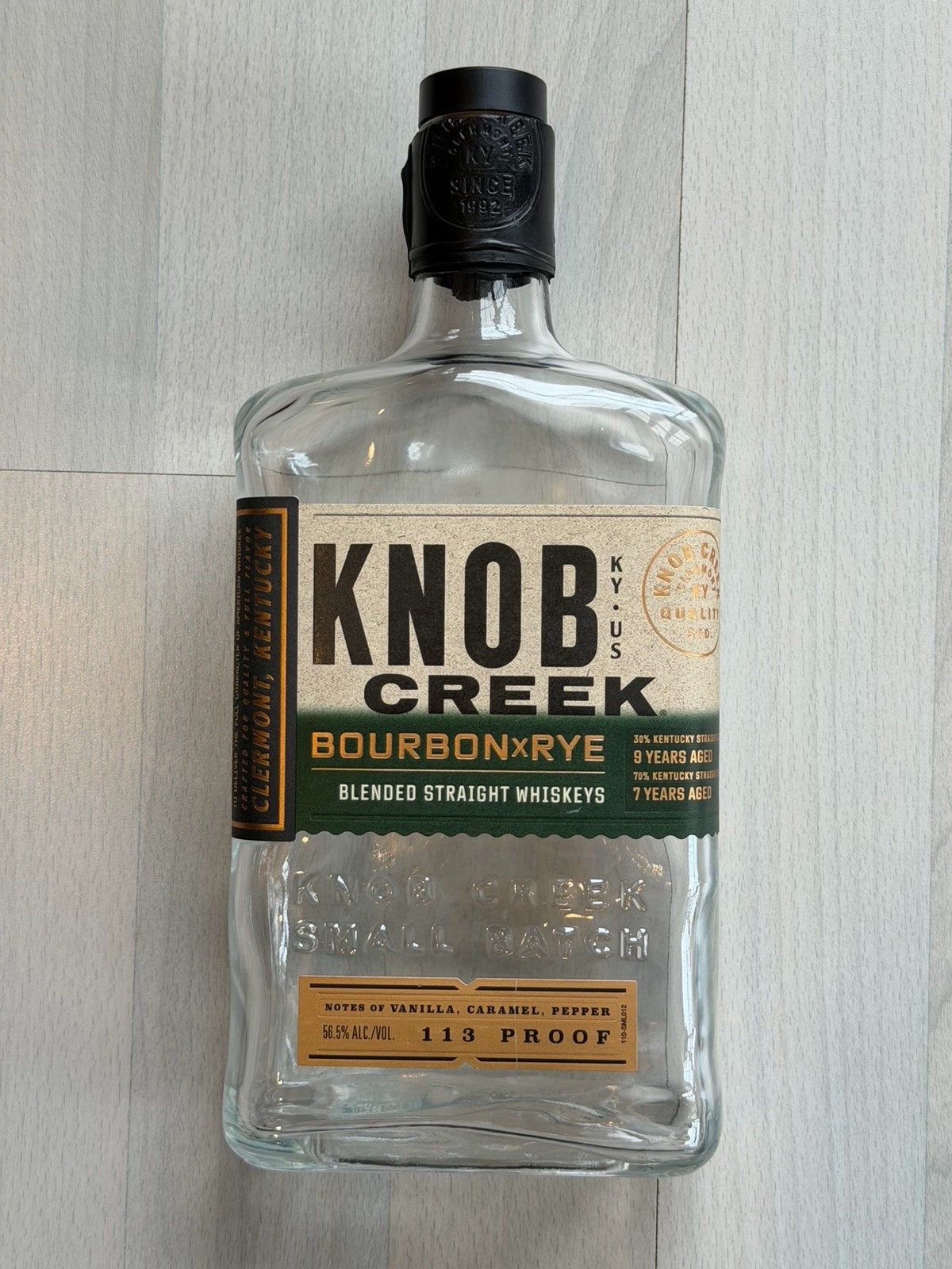 Knob Creek Bourbon x Rye Blended Empty Bottle 750 ml 113 Proof