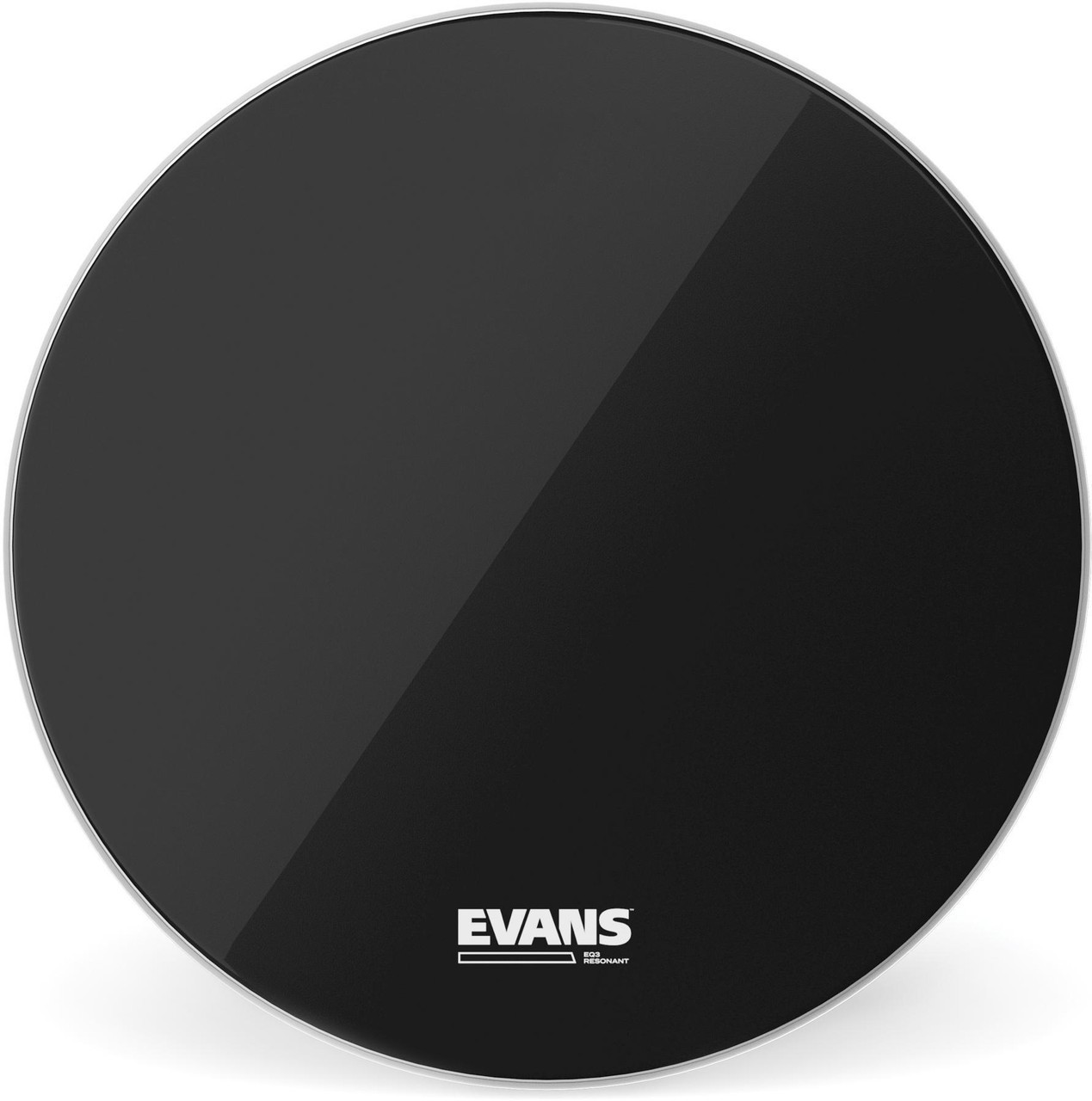 Evans EQ3 Resonant Black Bass Drum Head, No Port - 22"