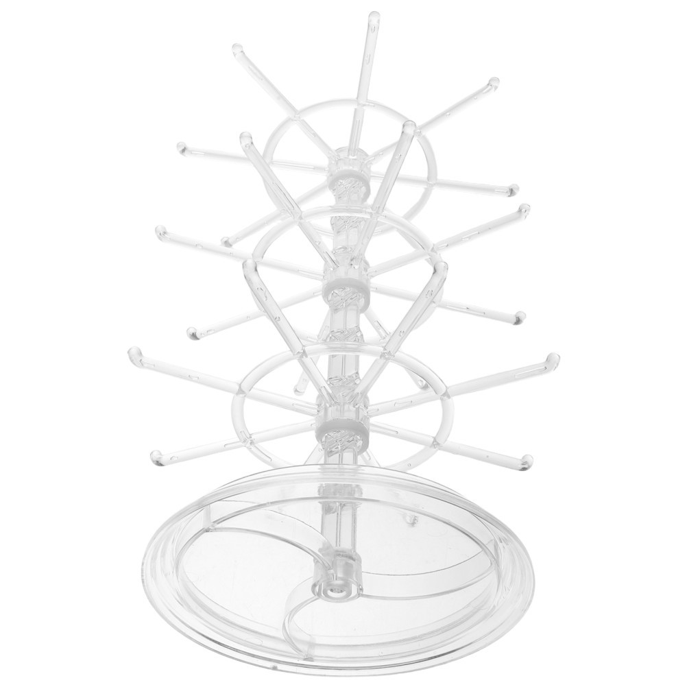 Rotating Jewelry Display Stand 3 Tier Necklace Holder Reusable Storage