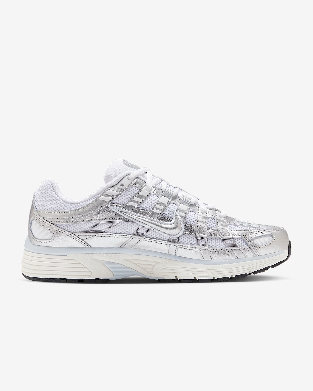 BV1021-106 Nike P-6000 White Blue Tint Sail Metallic Silver (Women's)