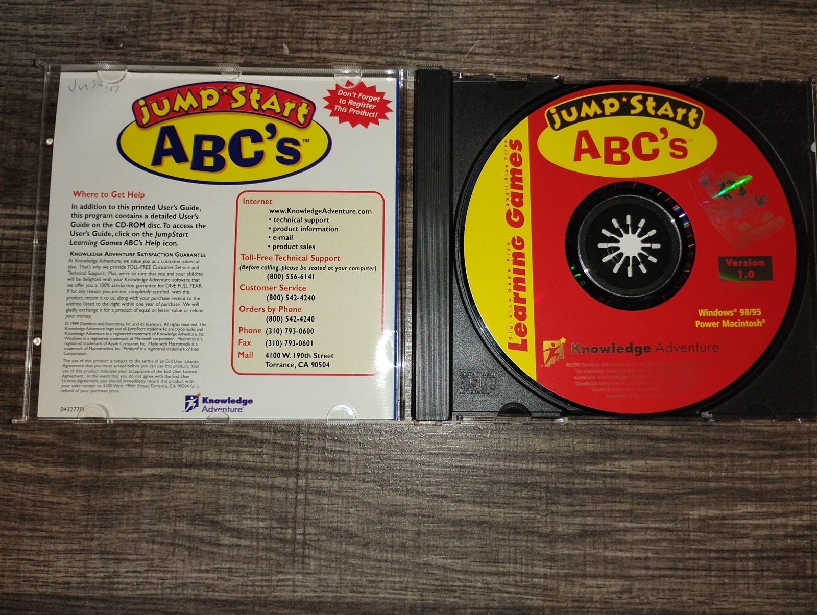 JumpStart Learning Games ABC's PC/Mac CD-ROM Davidson Knowledge Adventure 1999