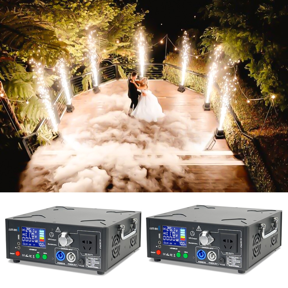 2PACK 1500W Cold Spark Machine Battery Pack Portable Rechargeable Battery Power