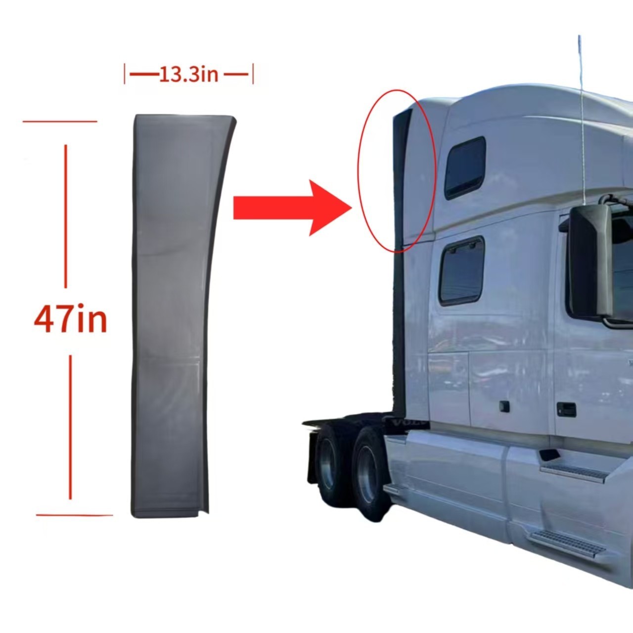 Upper Cab Fairing Extension Air Deflector For Volvo VNL 2004-2016 #82286080