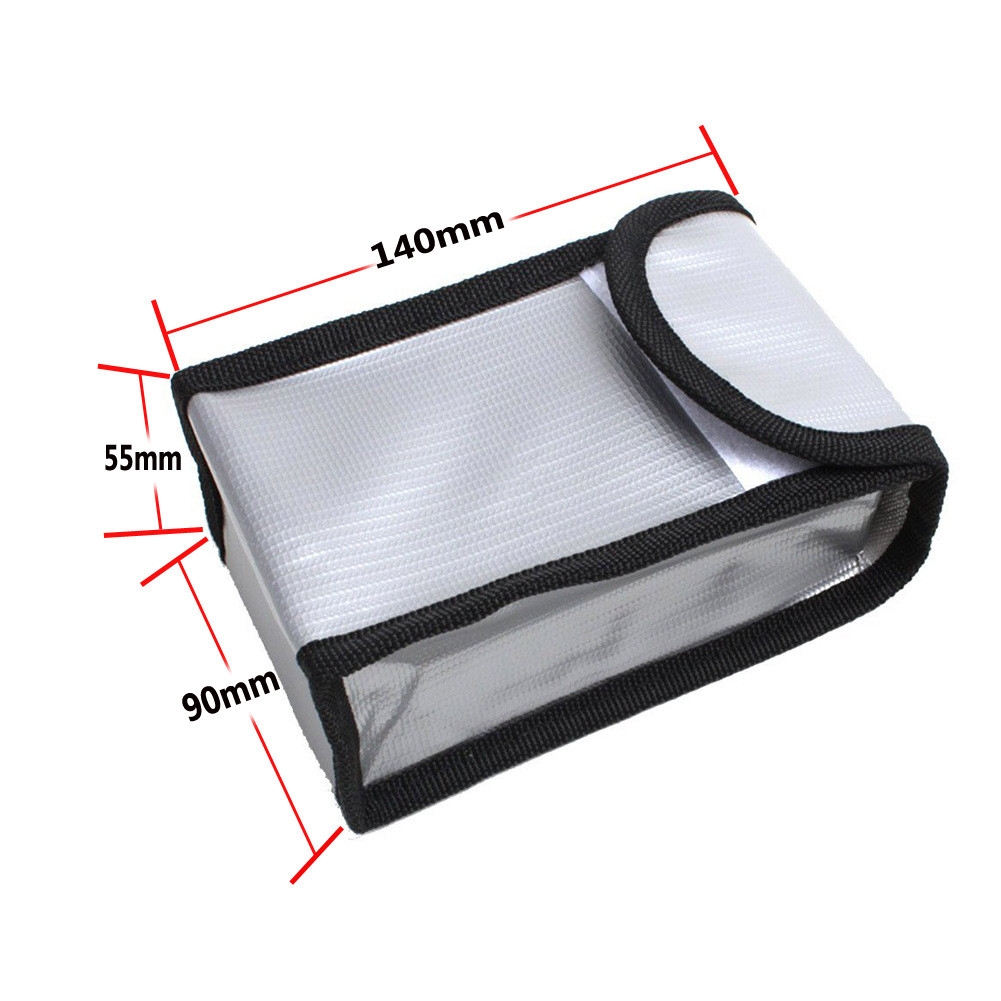 Fireproof Explosion Proof Bag Set 3pcs 140x90x55mm Flame Retardant for Drones