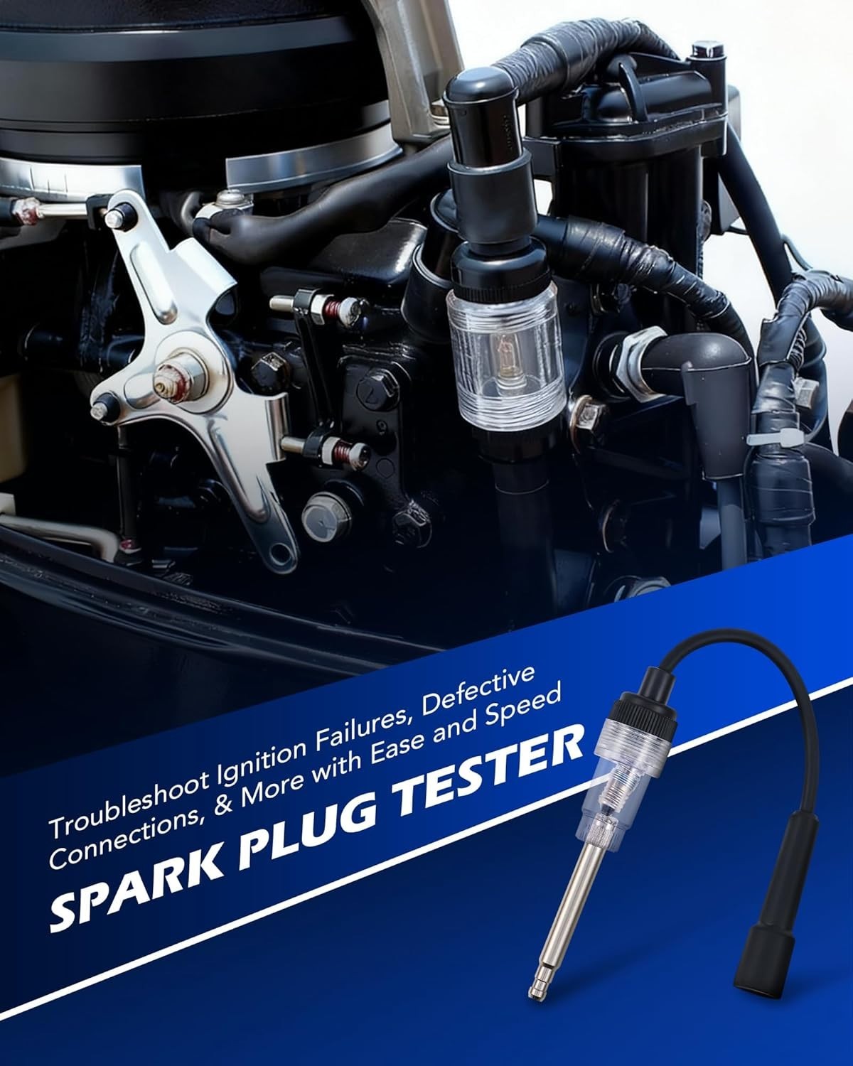 Engine Compression Tester Kit, 9 pc Cylinder Compression Tester Kit with Spar...
