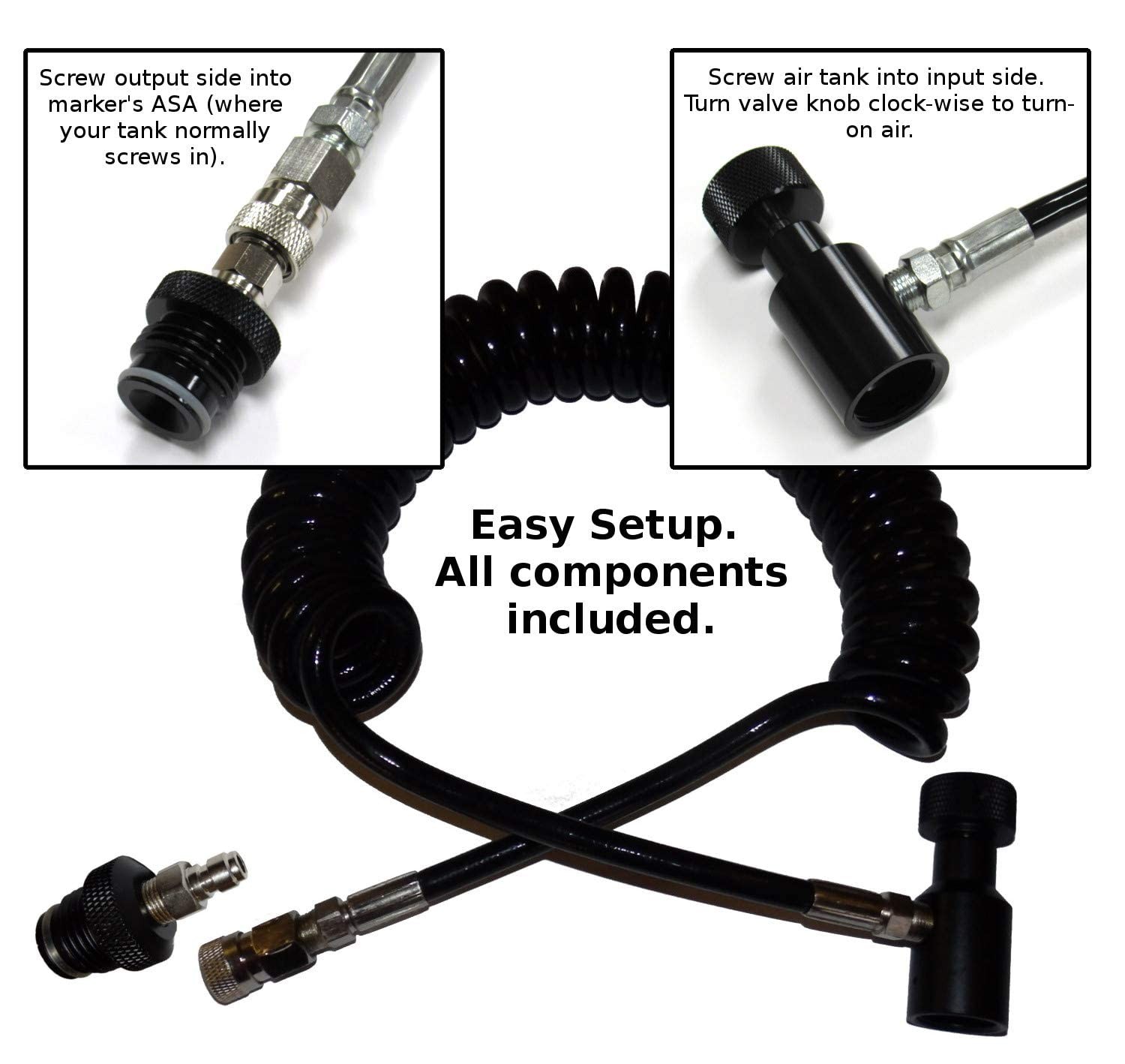 Captain O-Ring Deluxe Remote Line for Paintball High Pressure Air (HPA) Black