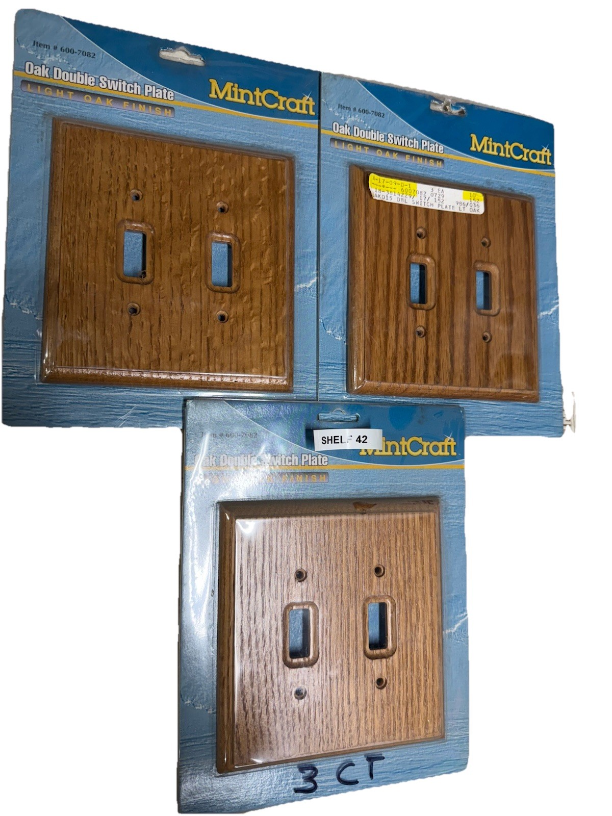 MintCraft 600-7082 Light Oak Wall Plate, 3 Ct.