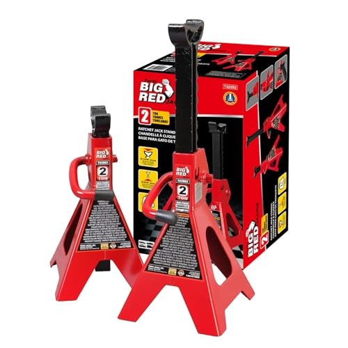 Torin Steel Jack Stands: 2 Ton (4,000 lb) Capacity, 1 2 ton Red Basic Style