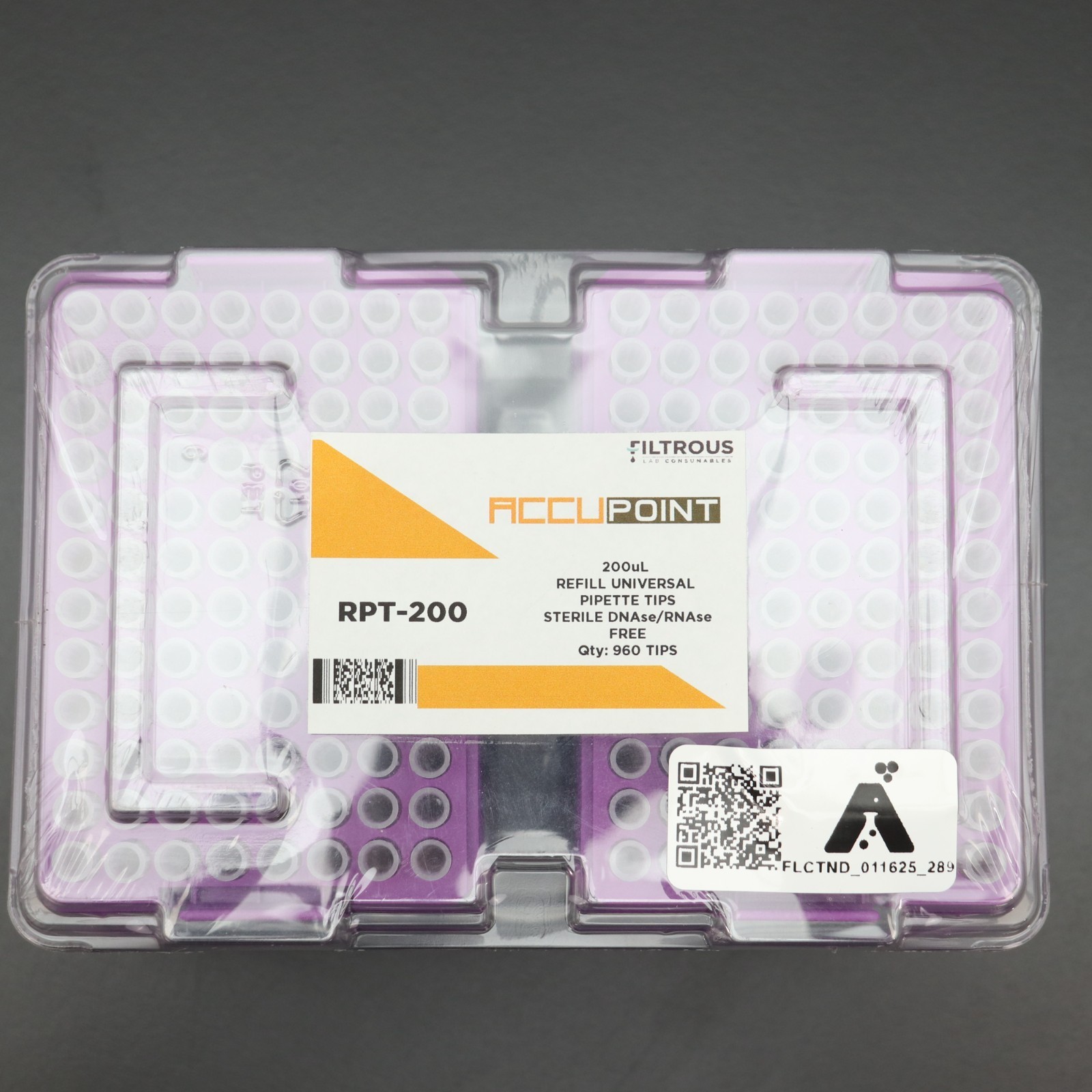 Accupoint 200 ul Refill Universal Pipette Tips, Sterile 960 tips
