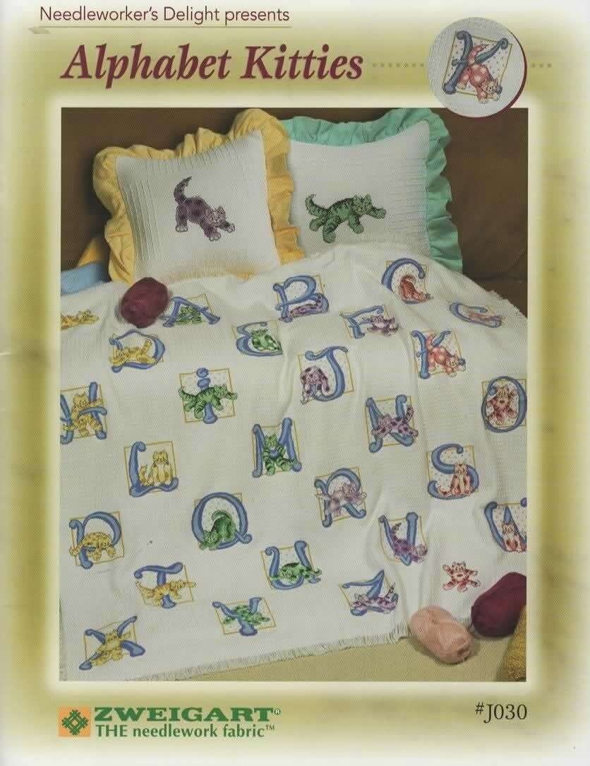 NOS!PLAYFUL ALPHABET KITTIES CROSS STITCH #J030