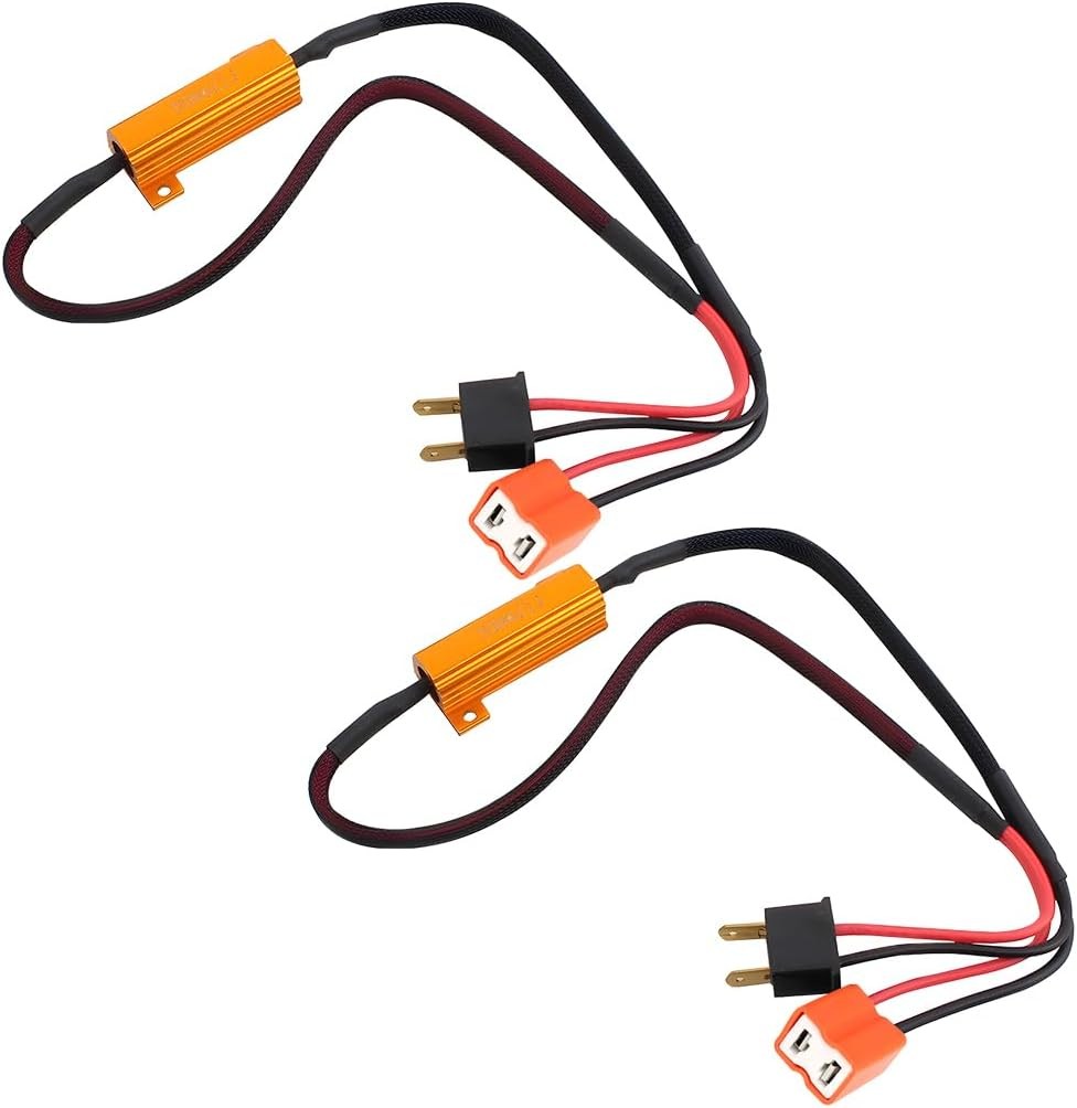 2PCS H7 Car LED Resistor Kit, 50W 6Ohm Vehicle Headlight Anti Flicker Error
