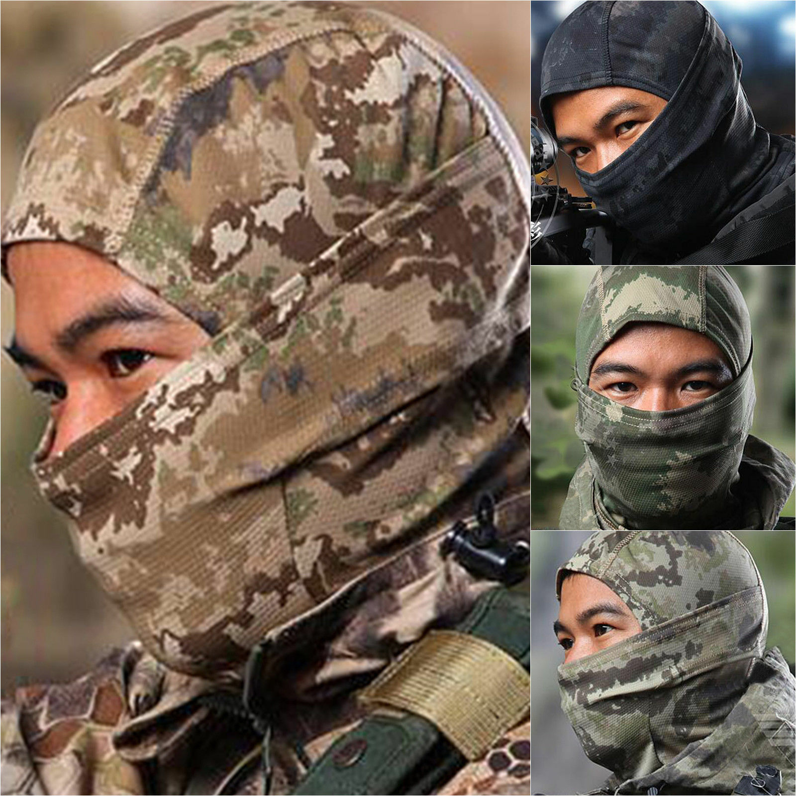 Tactical Balaclava Face Mask UV Protection Sun Hood for Cycling Fishing Hunting