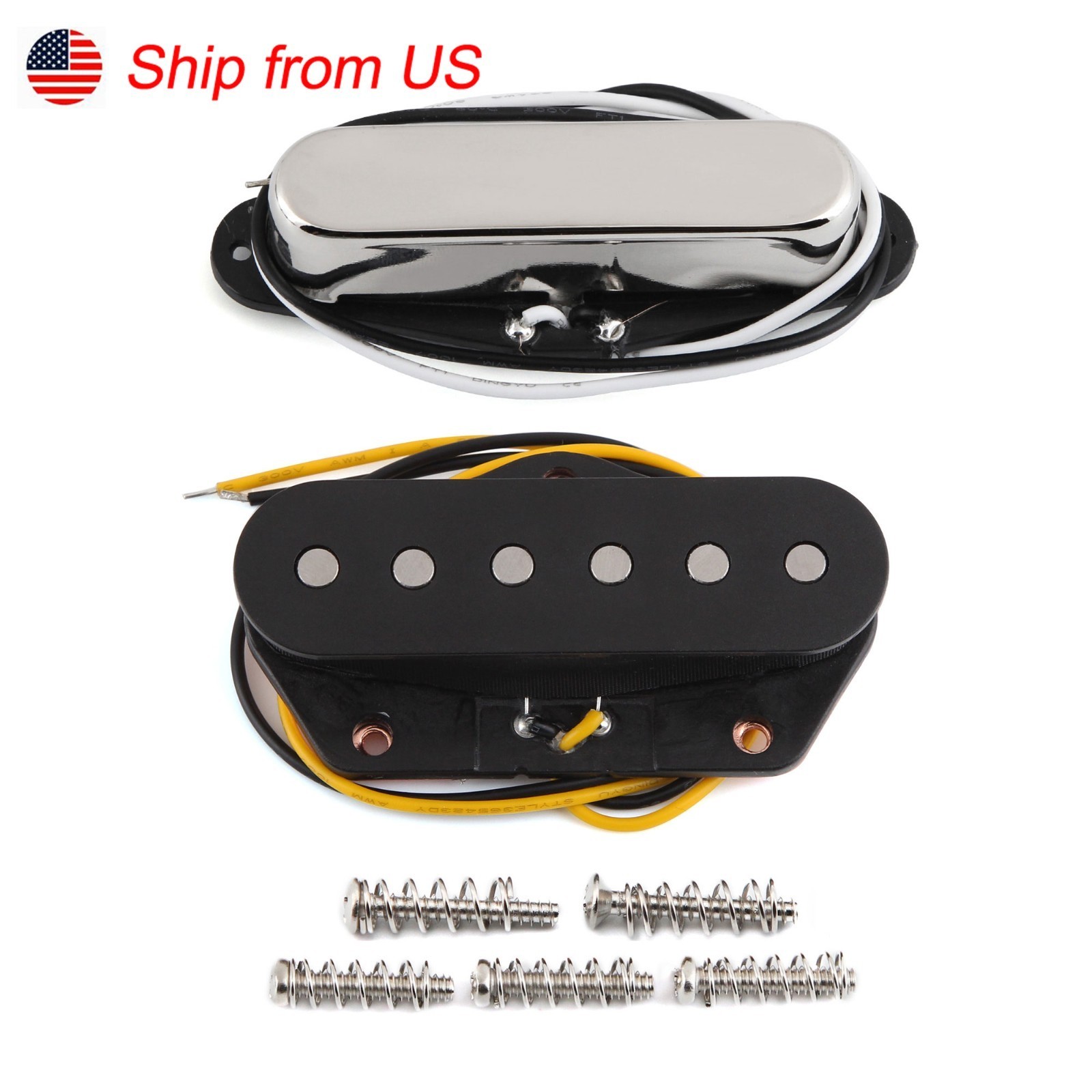 FLEOR Alnico 5 Electric Guitar Neck+Bridge Single Coil Pickups fit FD TL Guitar