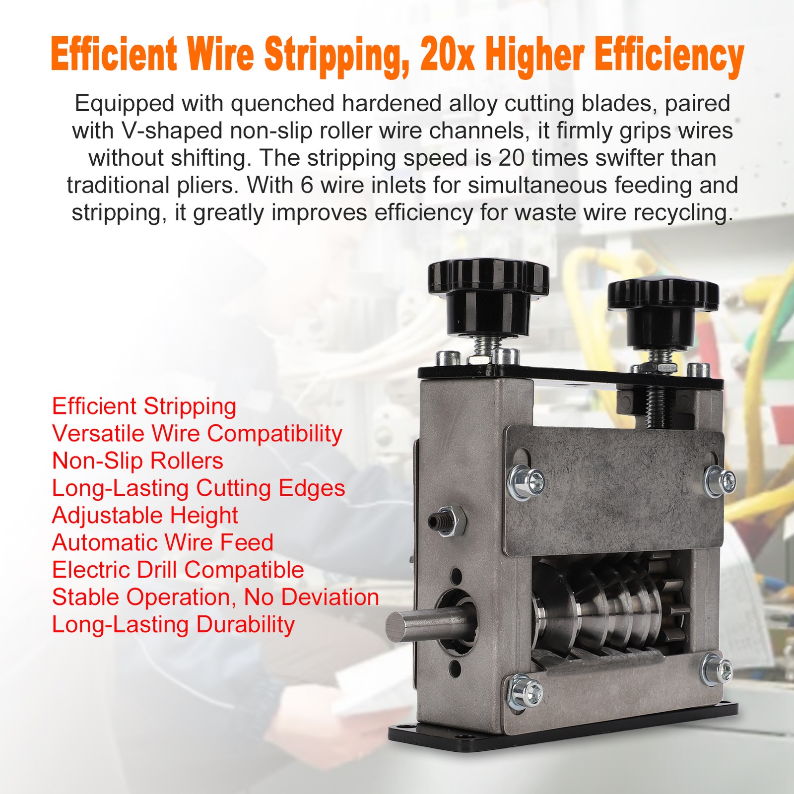 Manual Wire Stripper Wire Stripping Machine Wire Stripping Tool For 1-17mm Scrap