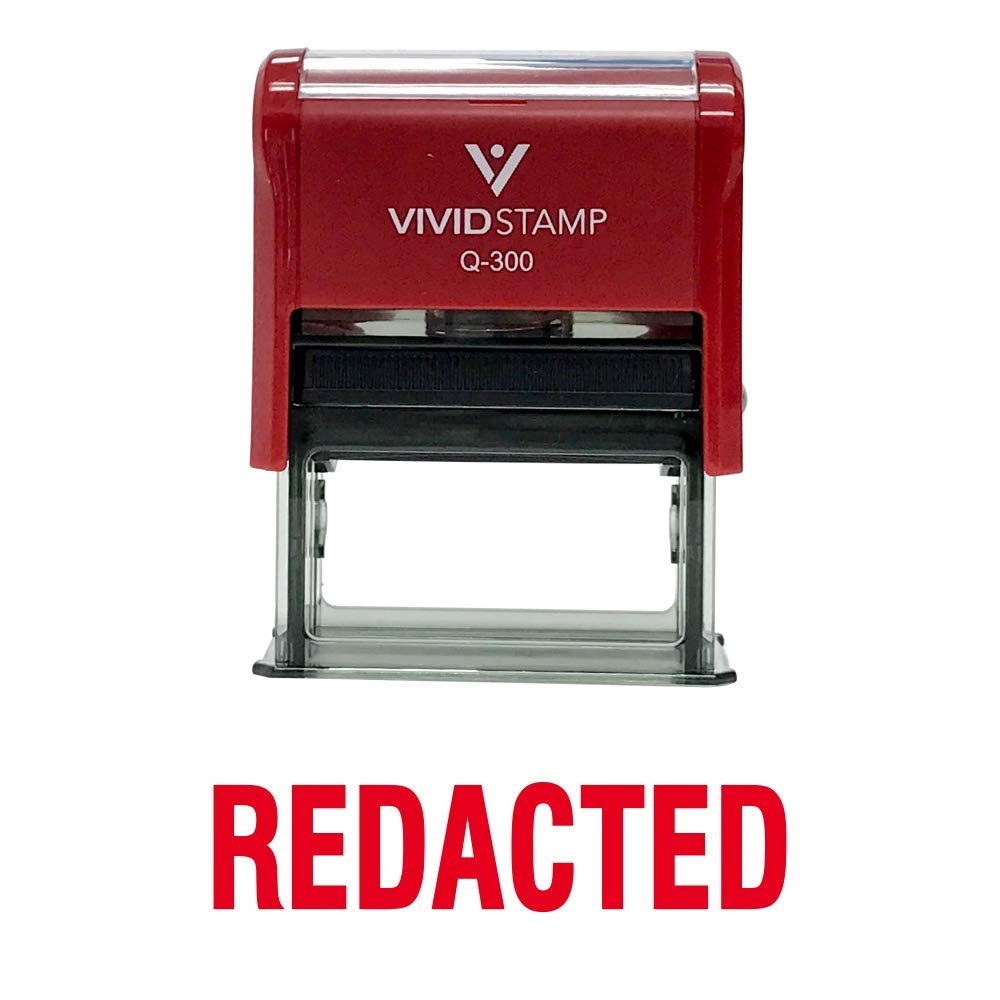 Large Redacted Self Inking Rubber Stamp Red Ink Business Office Supply Tool