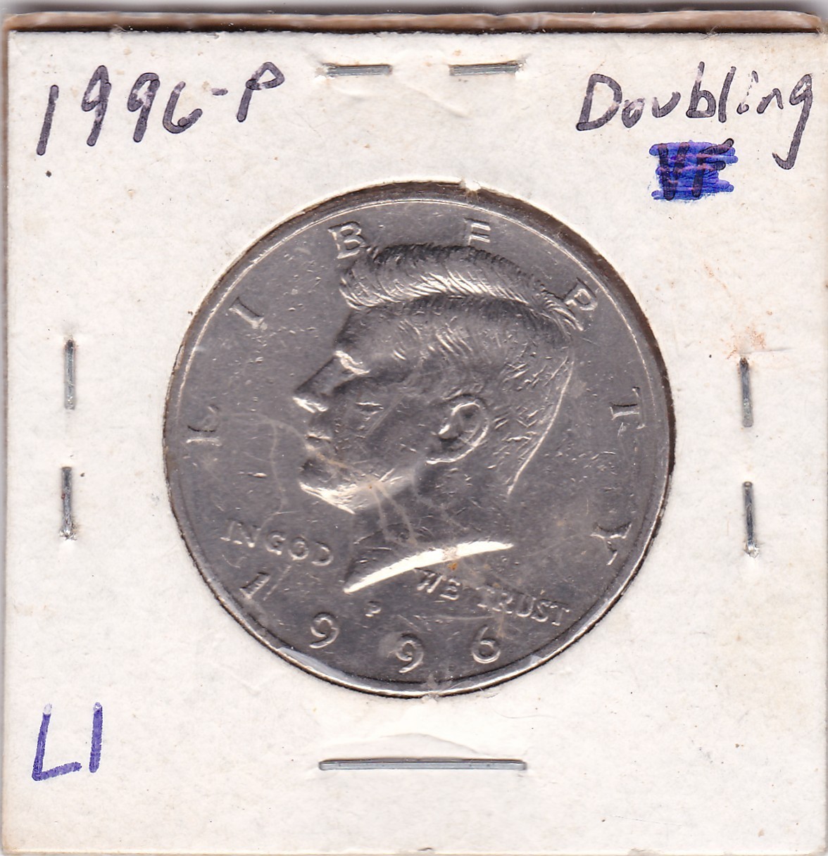 1996 Kennedy Half Dollar With Machine Doubling