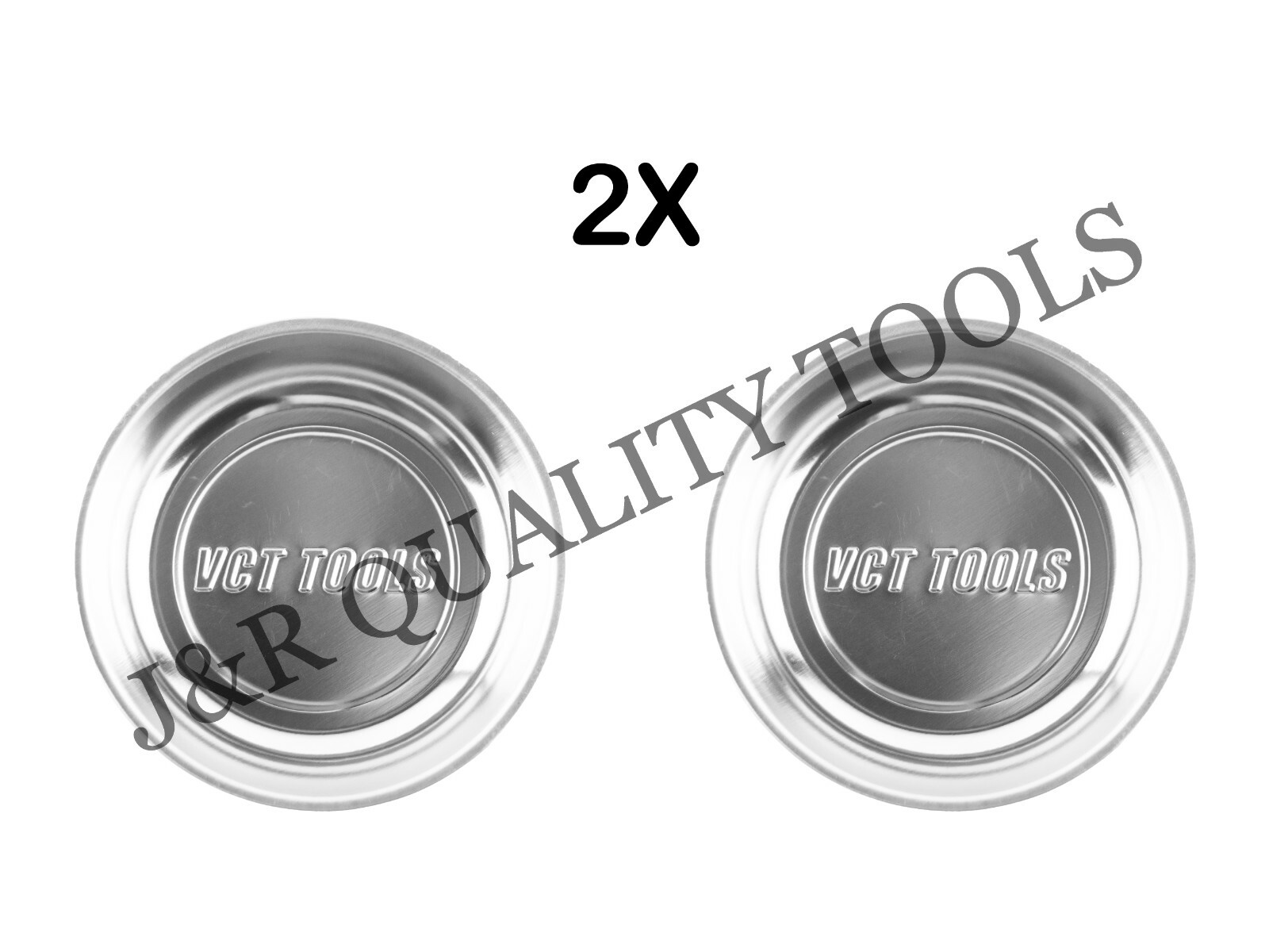 2 Pack 4" Round Stainless Steel Permanent Magnetic Tool Parts Tray