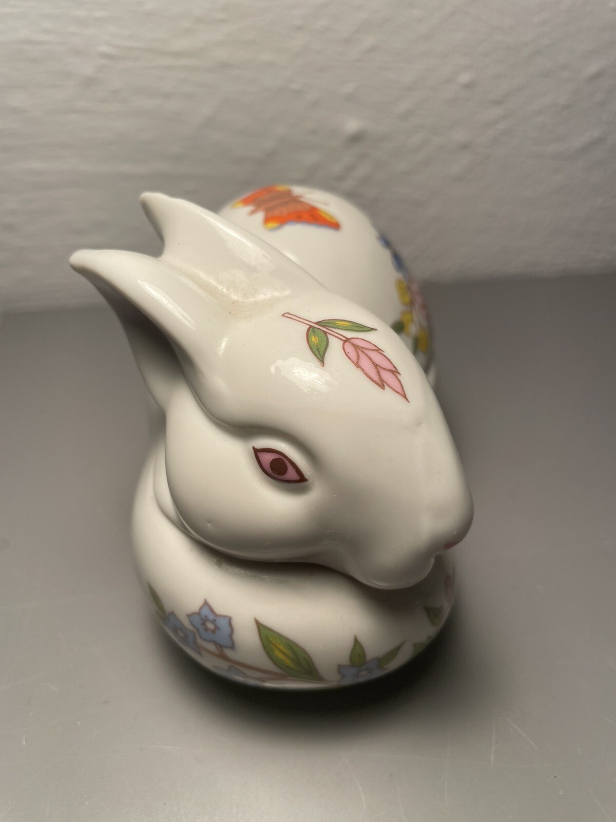 Trinket Box Rabbit Flowers Ceramic Easter Spring