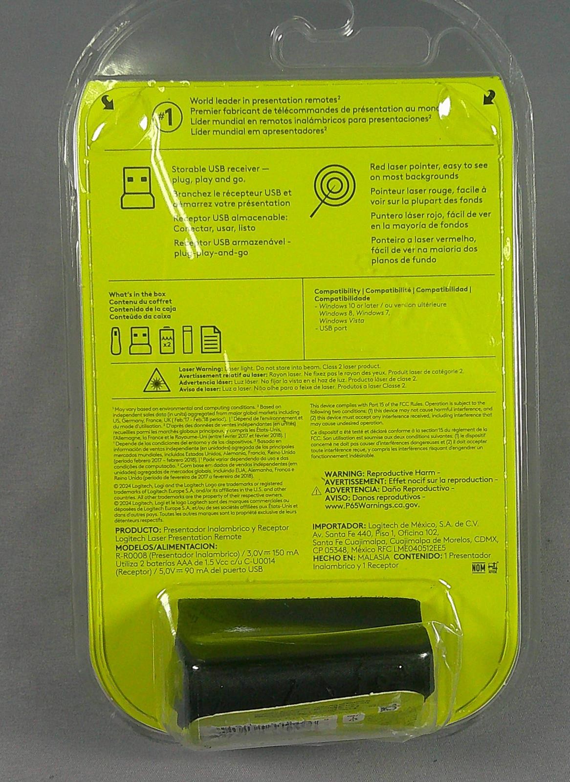 LOGITECH R400 LASER Wireless Presenter Laser Pointer USB Remote ***New***