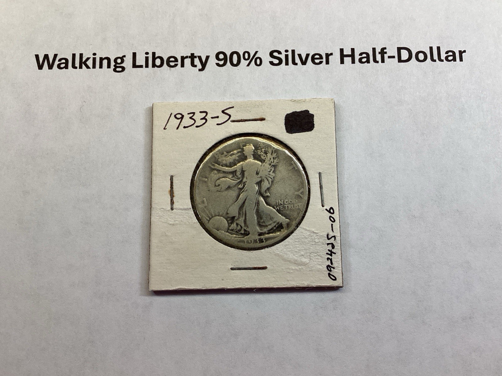 1933 S Walking Liberty 90% Silver Half-Dollar Key Date te092425 06te