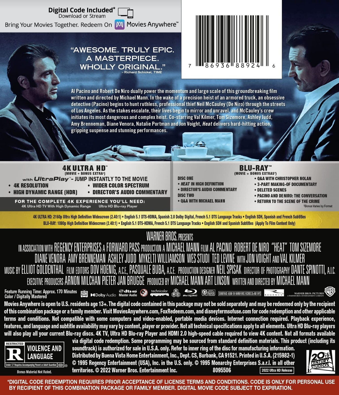 Heat (4K / Blu-ray + Digital) New