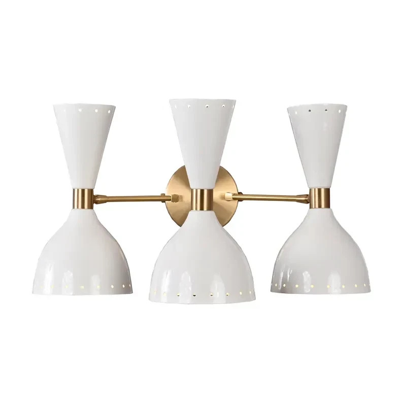 3-Light Brass Wall Sconce – Diabolo Style Modern Industrial Light – Xmas Gift