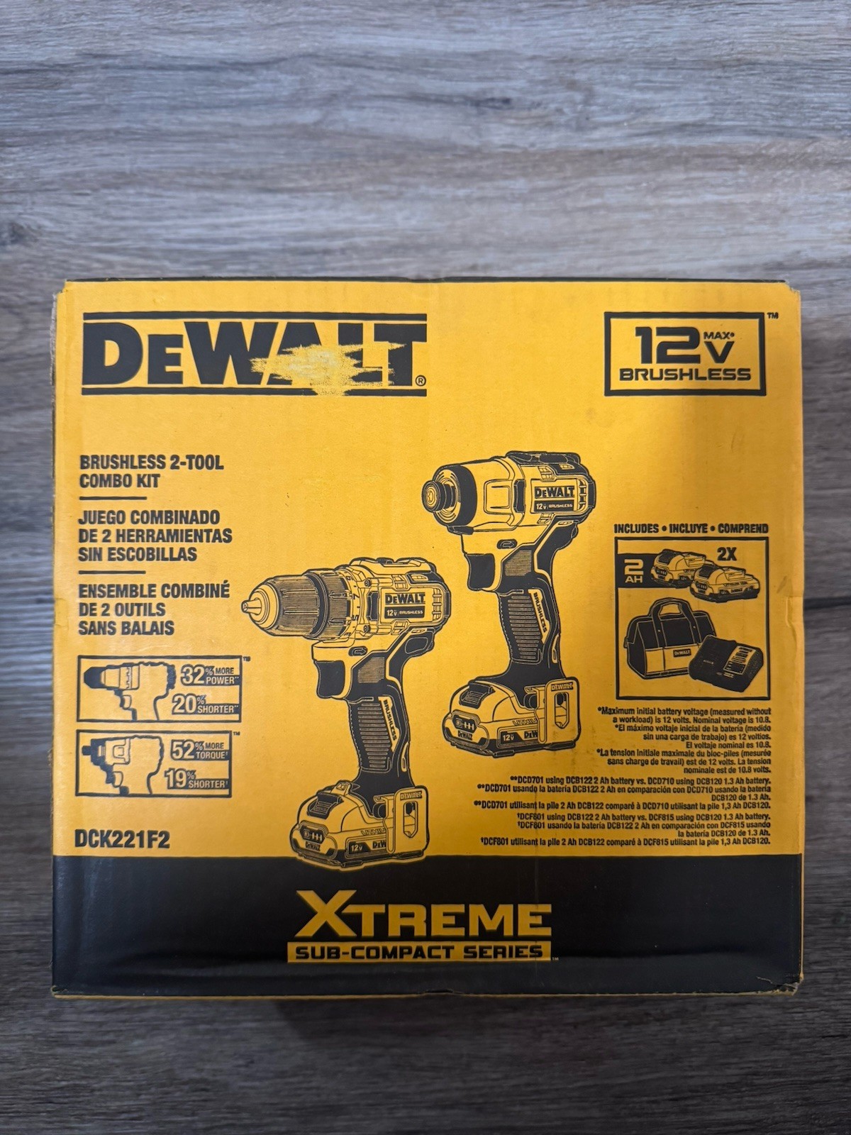BRAND NEW!!! DEWALT  12V MAX BRUSHLESS CORDLESS COMBO KIT DCK221F2
