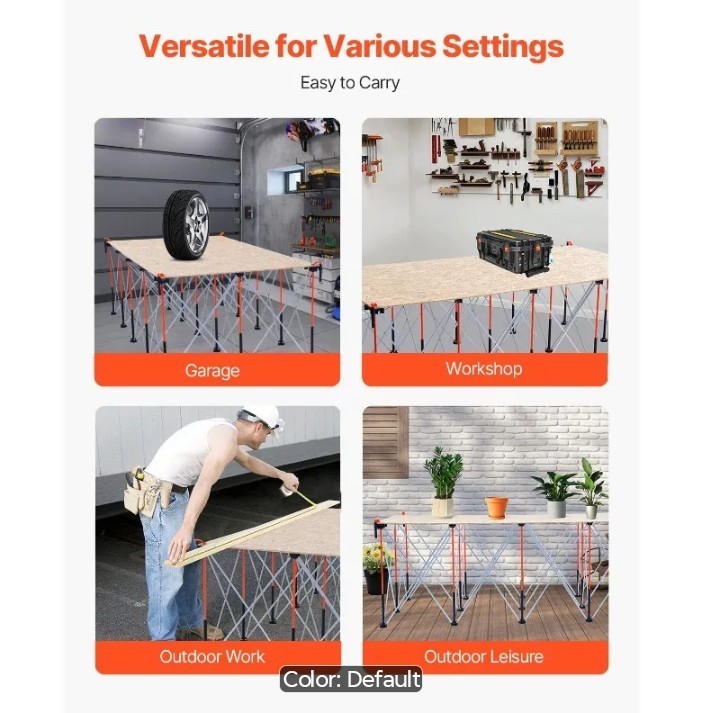 VEVOR Portable Folding Workbench Base 8x4 Collapsible Table Frame 6000lb NEW