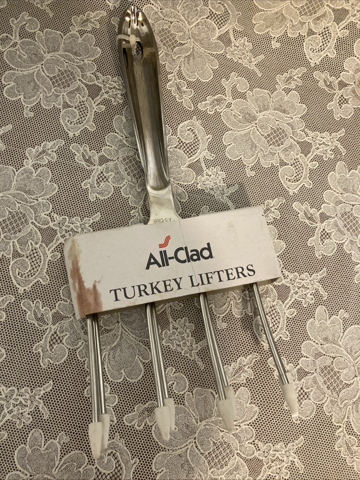 Set Of 2 NEW All Clad Stainless Steel Turkey Lifters Tools - Sealed Package
