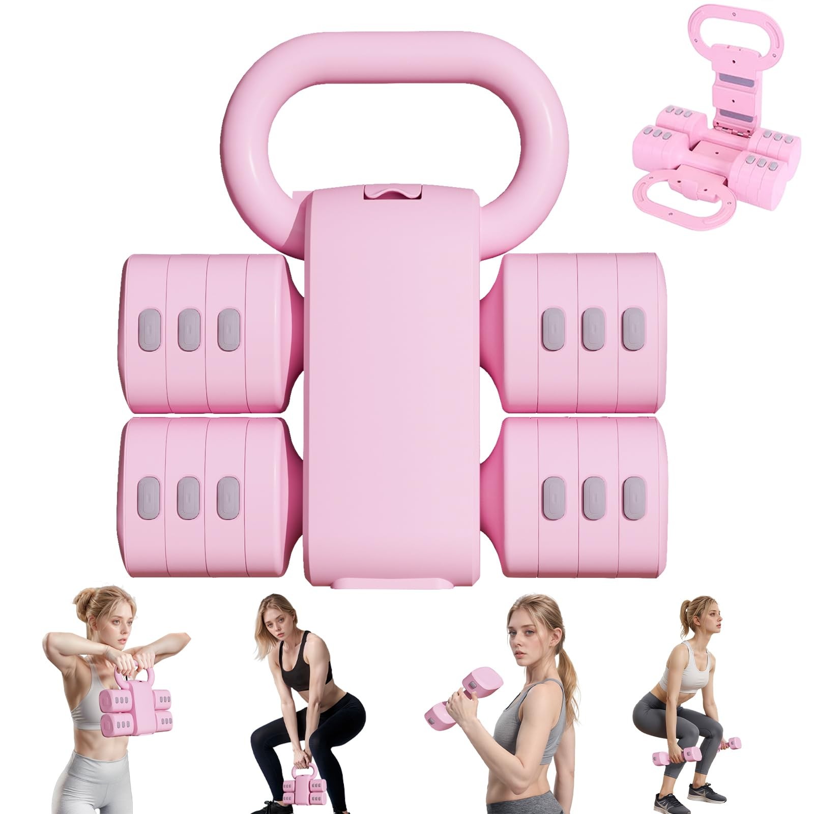 Adjustable Kettlebell Set, 4-in-1 Free Weight Kettlebell sets (5.5lbs 7.7lbs ...