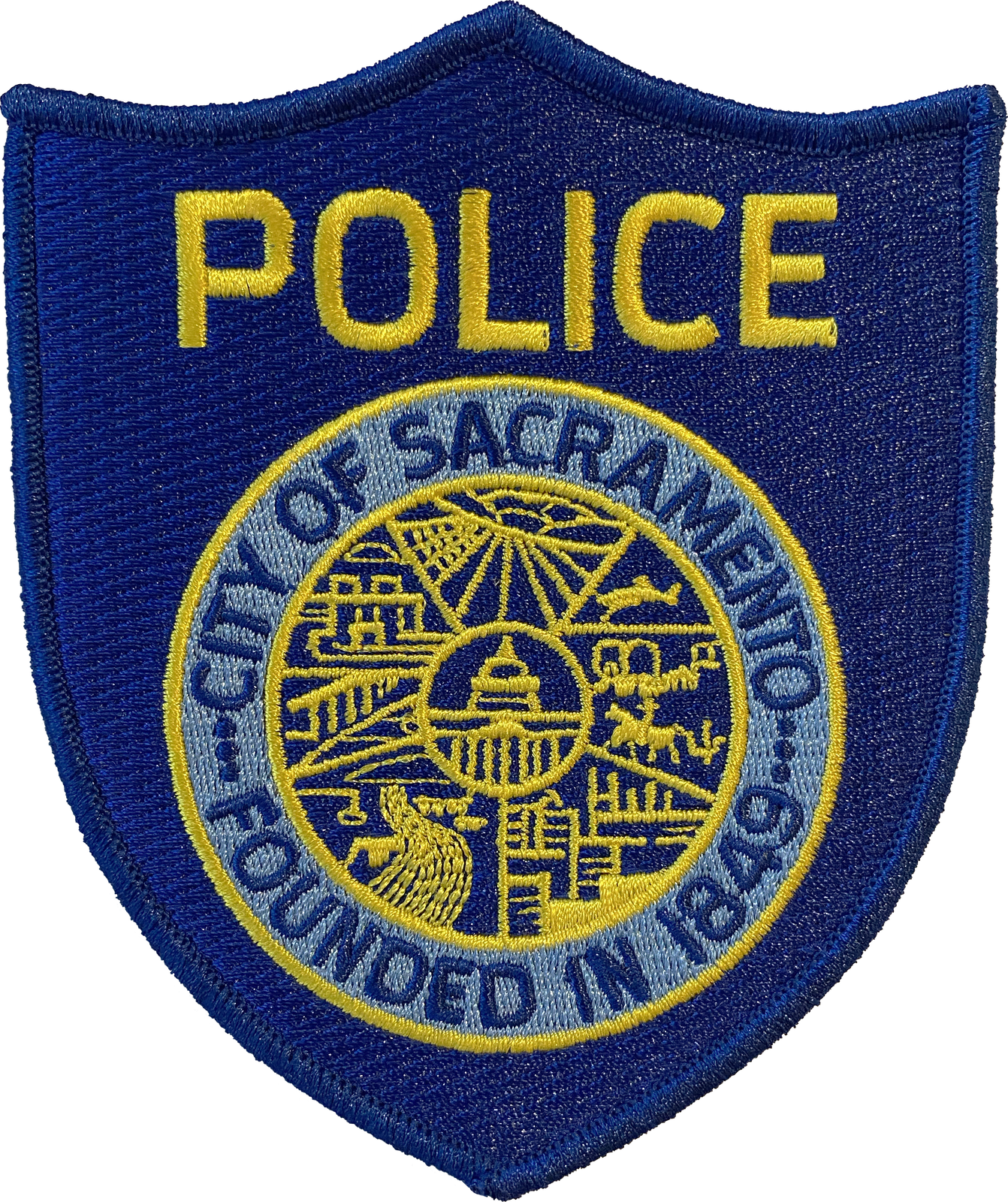 SACRAMENTO POLICE DEPARTMENT SHOULDER PATCH: Hat Patch, Size Small